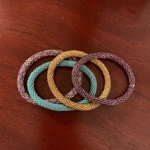 Beaded bangle bracelets
